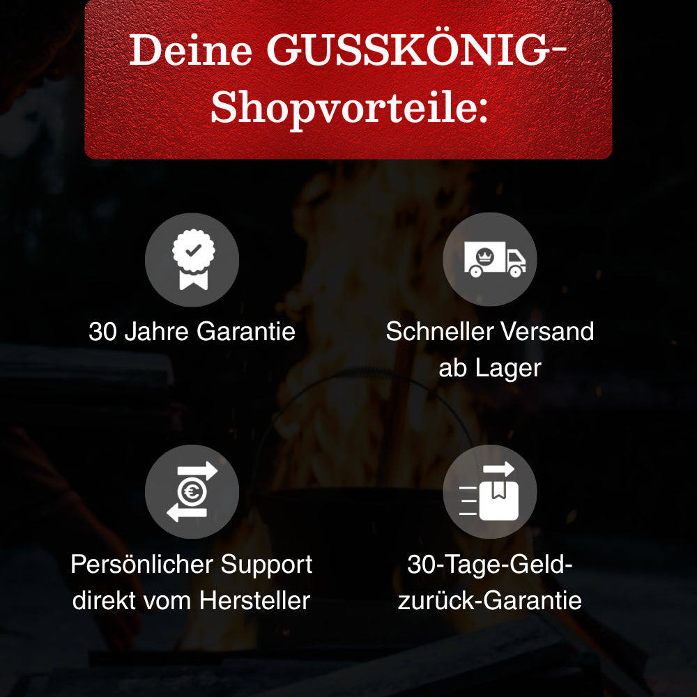 GUSSKÖNIG Dutch OvenMit Füßen+RingreinigerGusskönig