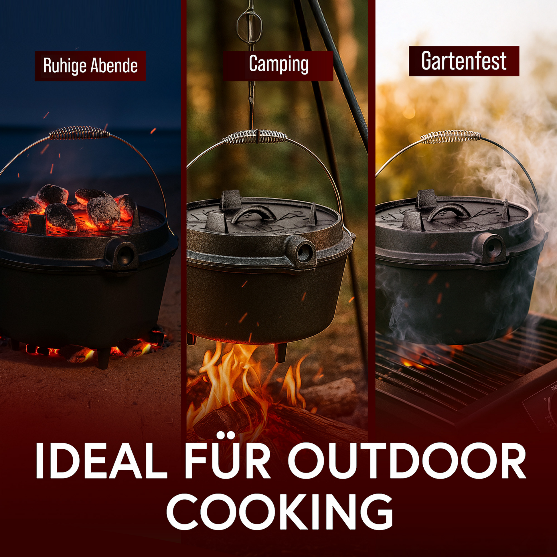 GUSSKÖNIG Dutch OvenMit Füßen+SchrubberGusskönig