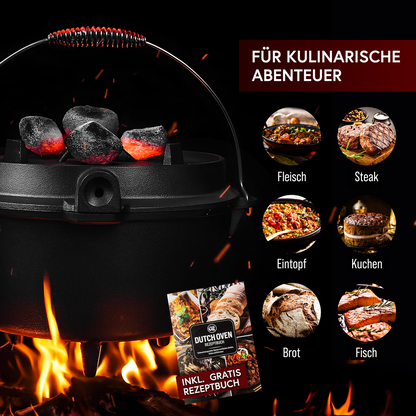 GUSSKÖNIG Dutch OvenMit Füßen+SchrubberGusskönig
