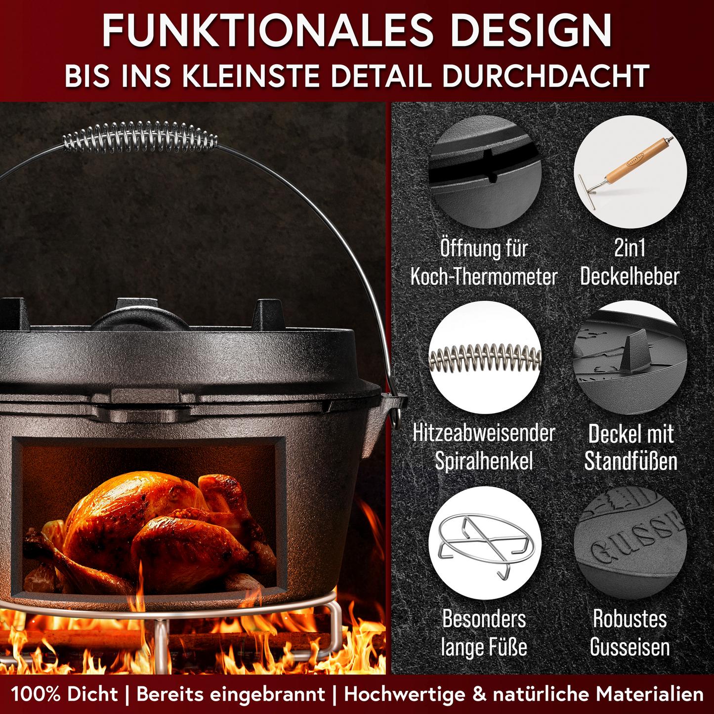 Dutch Oven Set | Gusseisen Kochgeschirr Set | GussKönig®