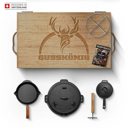 Gusseisen Topf-Set – Ideal zum Braten, Grillen & Schmoren