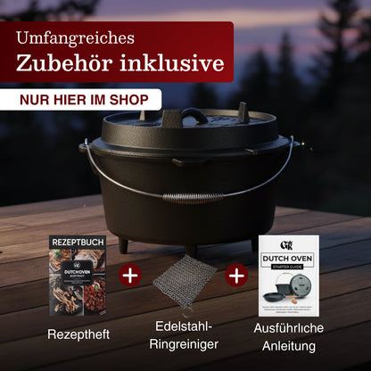 GUSSKÖNIG Dutch OvenMit Füßen+RingreinigerGusskönig