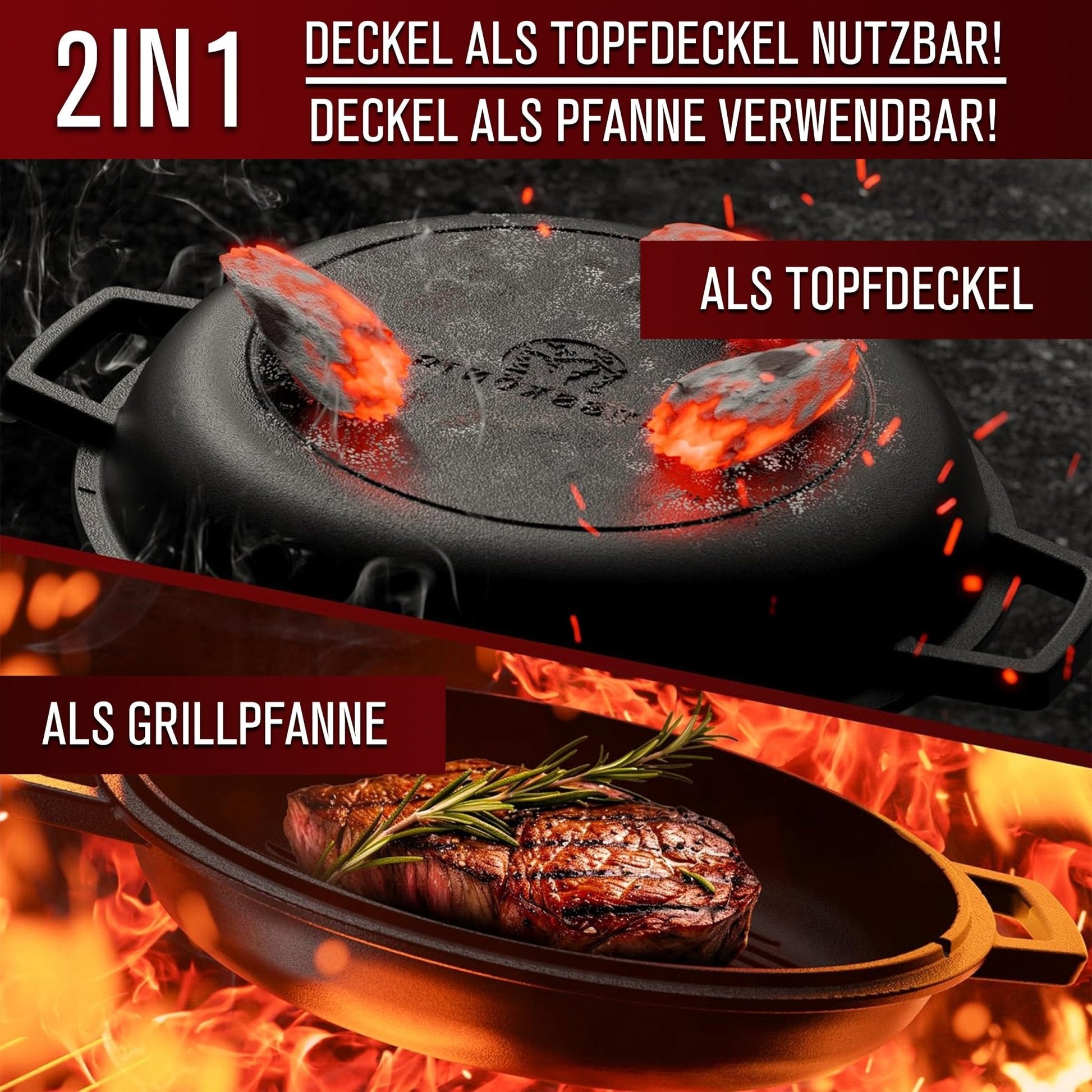 Dutch Oven 2in1Mit PflegepasteGusskönig