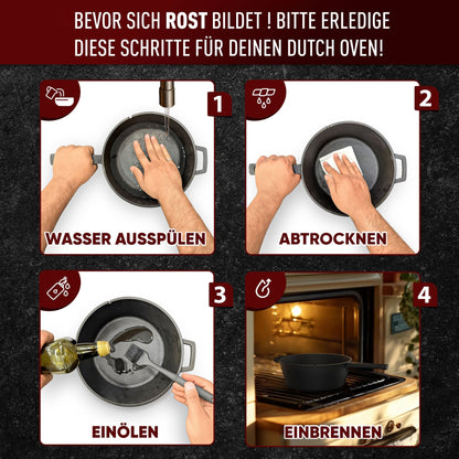 Dutch Oven 2in1Mit PflegepasteGusskönig
