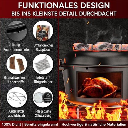 Dutch Oven 2in1Mit PflegepasteGusskönig