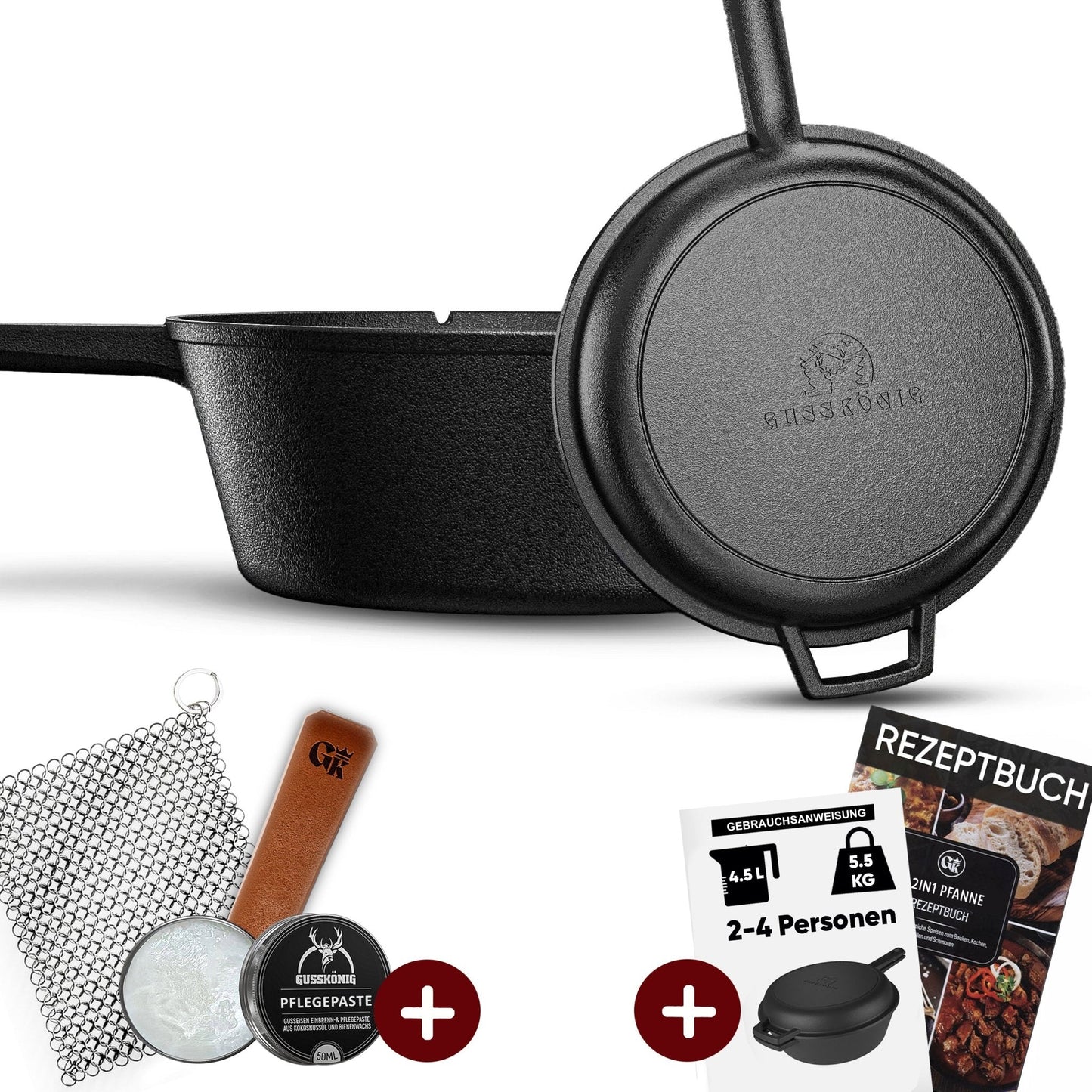 Dutch Oven 2in1Mit PflegepasteGusskönig
