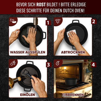 Dutch Oven 2in1Mit PflegepasteGusskönig