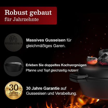 Dutch Oven 2in1Ohne PflegepasteGusskönig