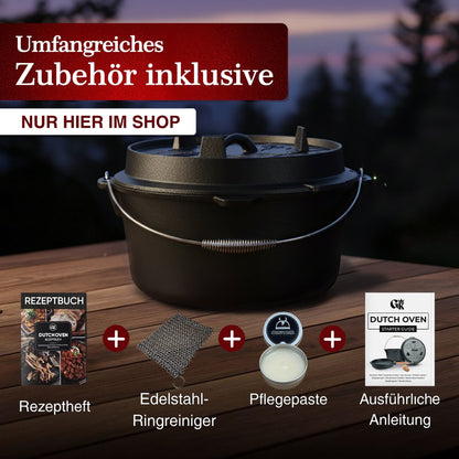 Dutch Oven KlassischOhne Füßen+PflegepasteGusskönig