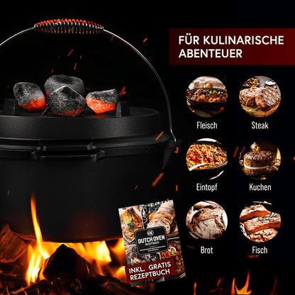 Dutch Oven KlassischOhne Füßen+PflegepasteGusskönig