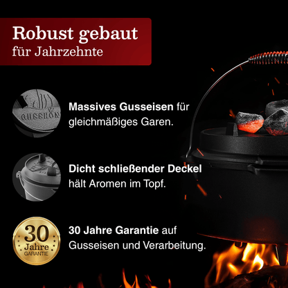 Dutch Oven KlassischOhne Füßen+PflegepasteGusskönig