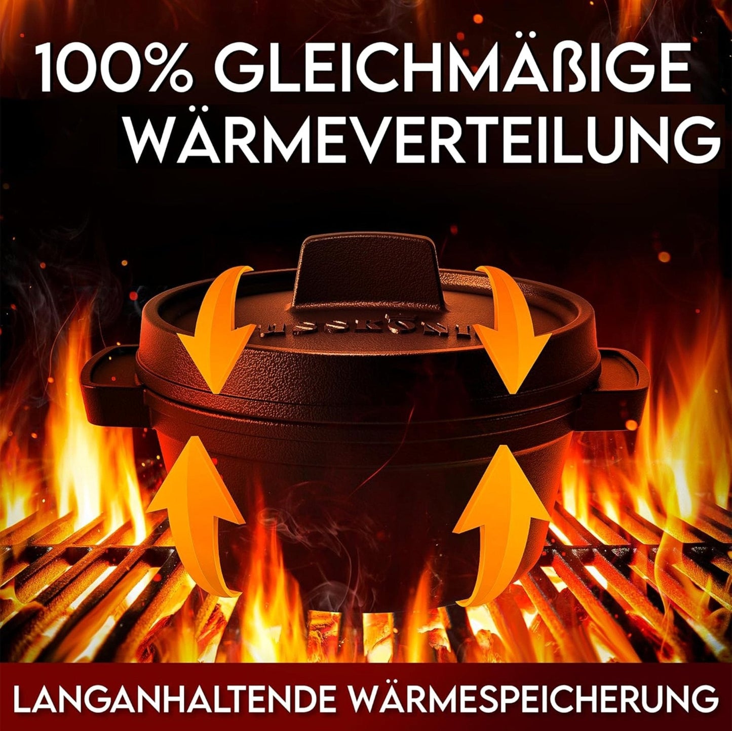 Dutch Oven Set Mini- 300ml Gusseisen Mini Topf mit DeckelOhne PflegepasteGusskönig