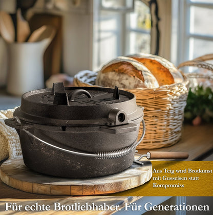 Gusseisen Brotbackform mit Deckel – inkl. ZubehörMit GärkörbchenGusskönig