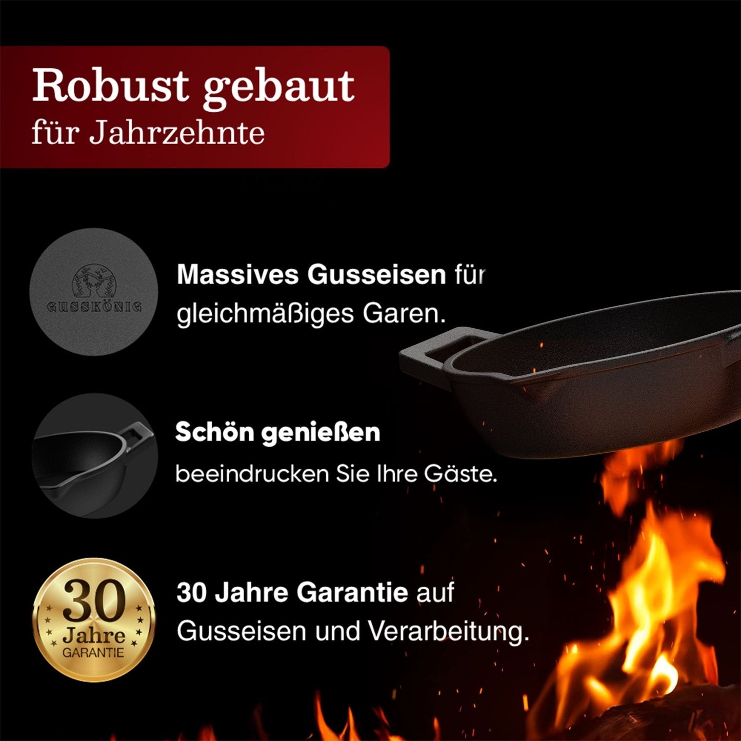 Gusseisen-Grillpfännchen – Kleine PfanneOhne PflegepasteGusskönig