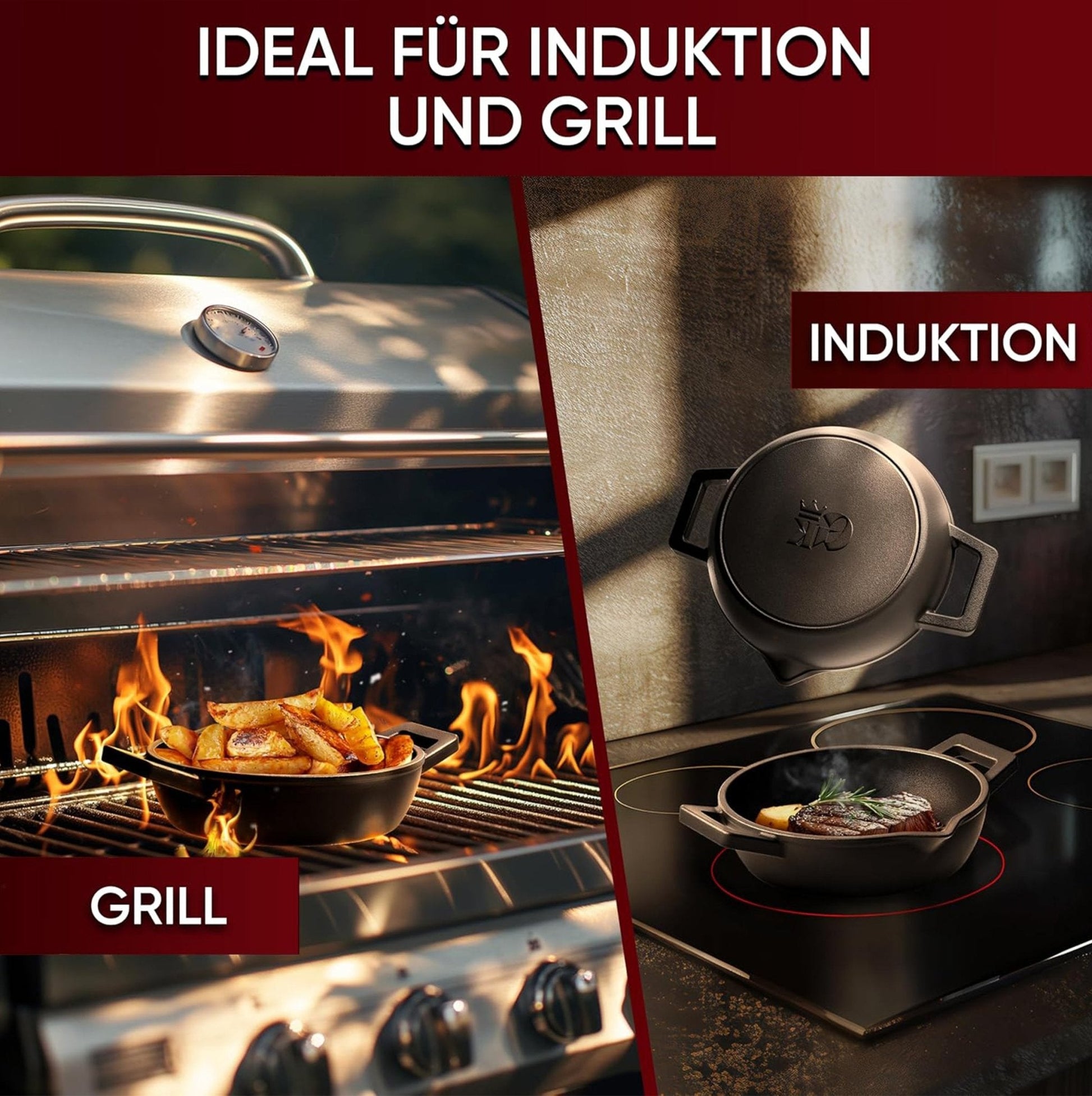 Gusseisen-Grillpfännchen – Kleine PfanneOhne PflegepasteGusskönig