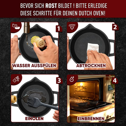 Gusseisen-Grillpfännchen – Kleine PfanneMit PflegepasteGusskönig
