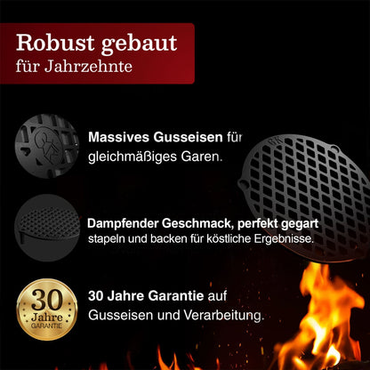 Gusseisen Stapelrost mit Beinen – Dreibein & Feuerrost