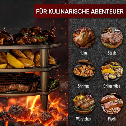 Gusseisen Stapelrost mit Beinen – Dreibein & Feuerrost7 LGusskönig